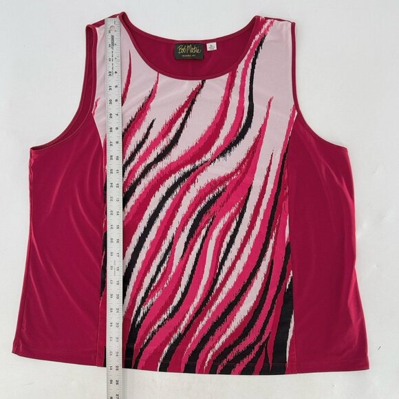Bob Mackie Wearable Art Sleeveless Liquid Knit Blouse Sz XL Boho Art To Wear - Picture 6 of 7